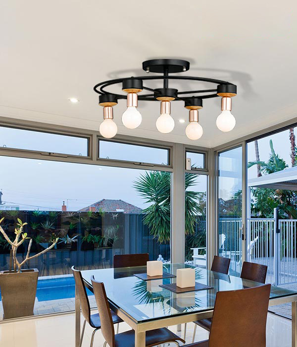 홀스 5등 안방조명 방전등 (블랙, 화이트)